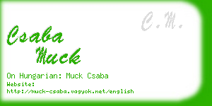 csaba muck business card